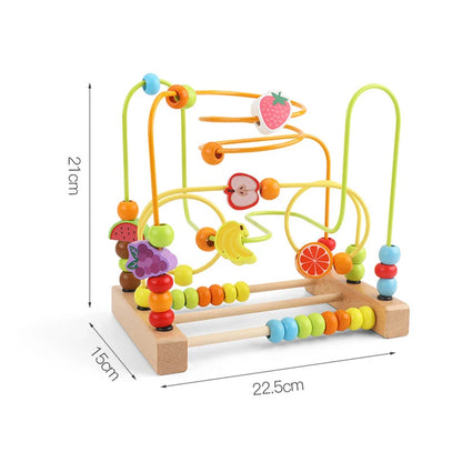 Montessori Baby Toys Wooden Roller Coaster Bead Maze Toddler Early Learning Educational Puzzle Math Toy for Children 1 2 3 Years