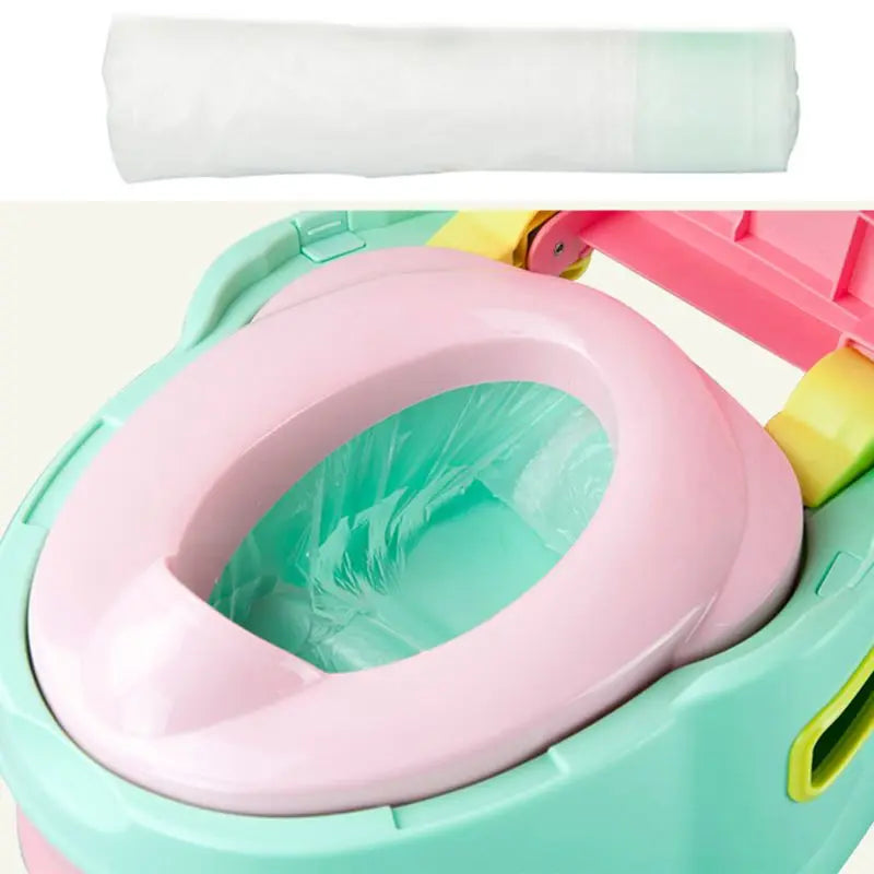 5 Roll/50 Pcs Universal Potty Training Toilet for Seat Bin Bags Travel Potty Liners Potty Diaper Bags Potty Training