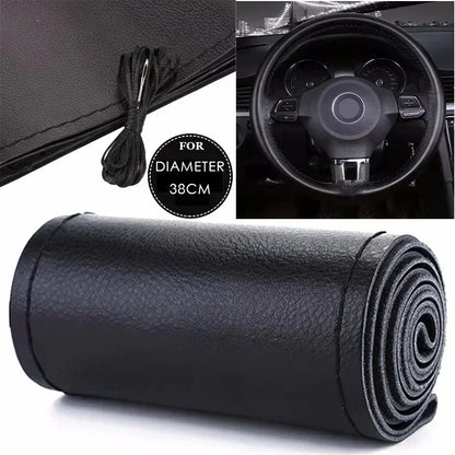 Car Steering Wheel Braid Cover Black Artificial Leather For Volkswagen VW Golf 7 Mk7 Touran Up New Polo Jetta Passat B8 Tiguan