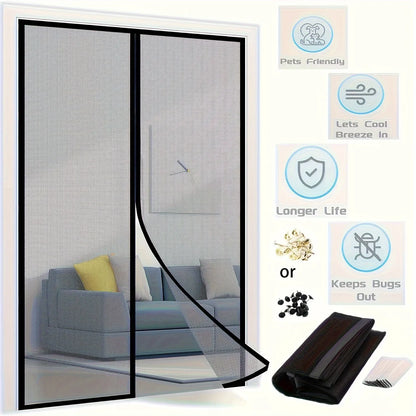 Magnetic Screen Door Fits Door Curtain Anti Mosquito Insect Fly Bug Automatic Closing Household Ventilation Door Curtain