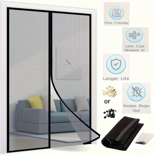 Magnetic Screen Door Fits Door Curtain Anti Mosquito Insect Fly Bug Automatic Closing Household Ventilation Door Curtain