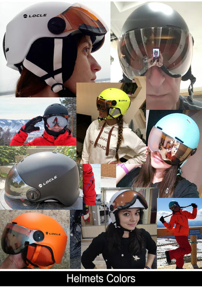 Upgrade Skiing Helmet Men Women Children Ultralight Snowboard Skateboard Motorcycle Snowmobile Ski Helmet Visor Goggles