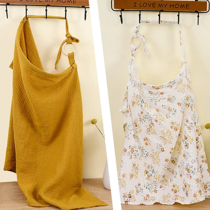 Baby Breastfeeding Cover Cotton Baby Feeding Nursing Cover Adjustable Privacy Breastfeeding Apron Soft Gauze Stroller Blankets