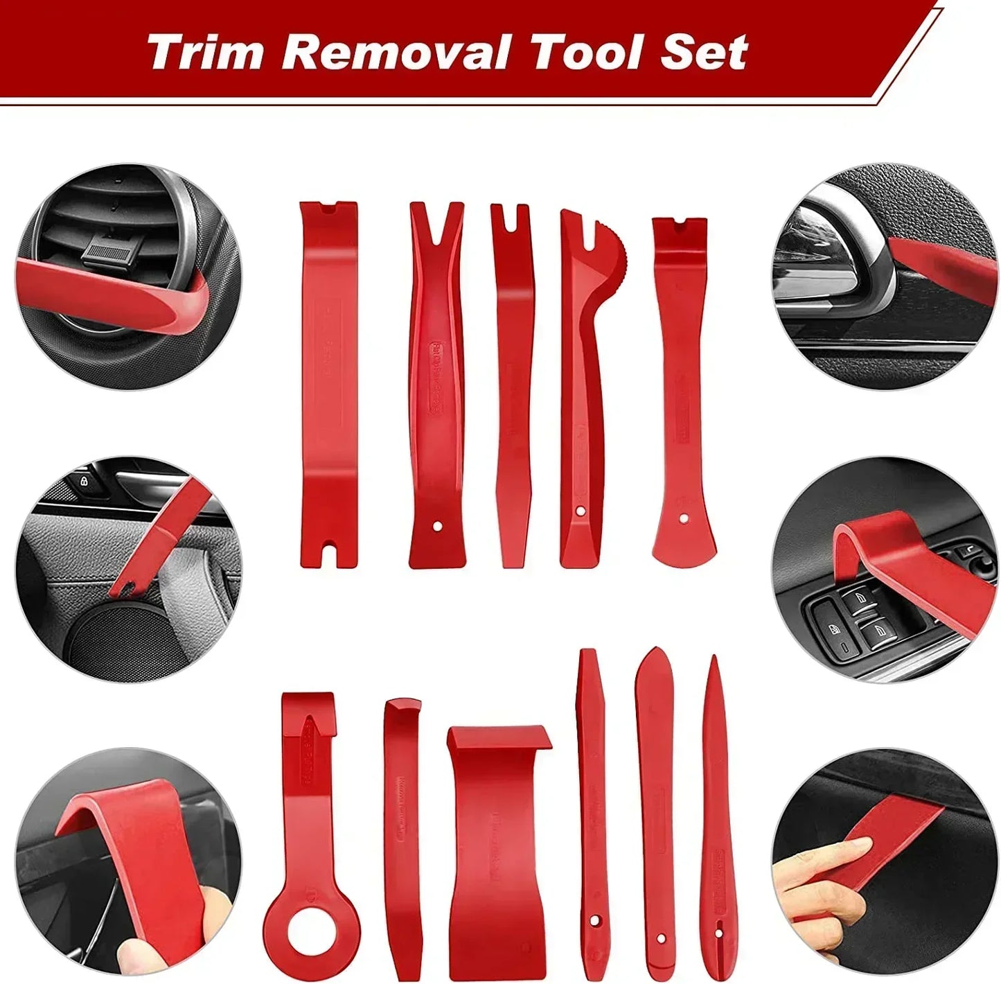 Car Interior Trim Removal Tool Kit, Auto Plastic Clips Puller Set for DIY Panel Disassembly