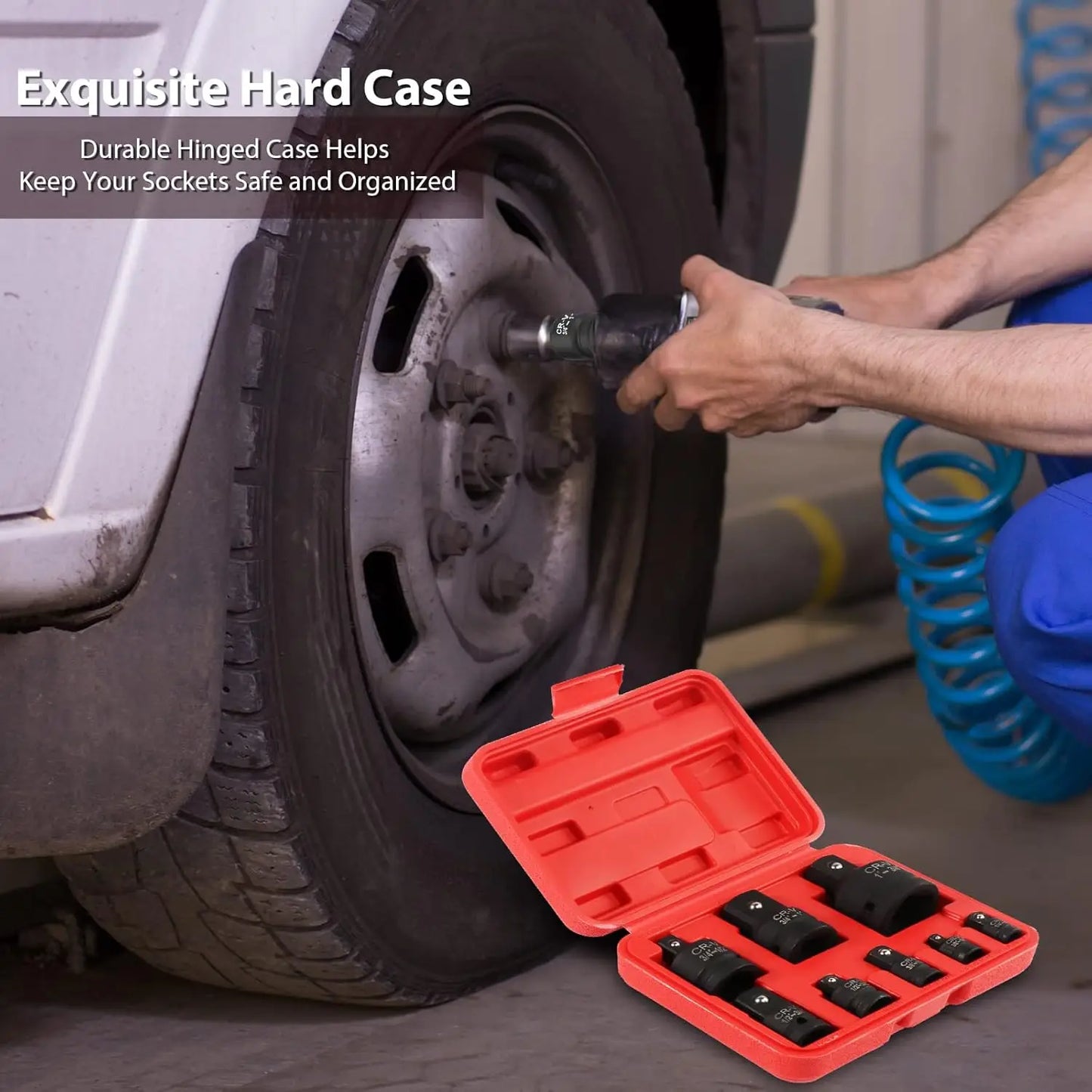 4/6/8/10 Impact Socket Wrench Adapter Set Professional 1/4 3/8 1/2 3/4 Inch Square Drive Adaptor Reducer Spanner Tool ﻿with Case