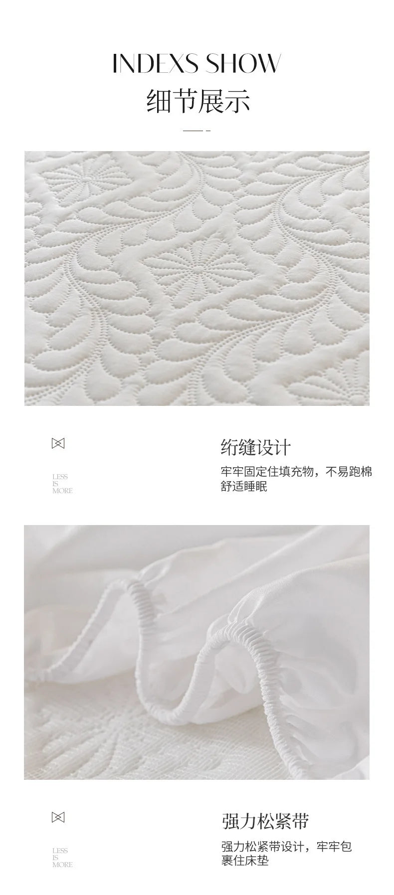 2025 new simple solid color washed cotton waterproof padded fitted sheet, No pillowcase, household mattress protective cover