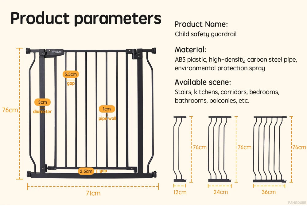 PANGDUBE Children's Safety Fence Baby Playpen Security Door for Pet Child Stair Barrier Baby Gate for Stairs Baby Safety Gate