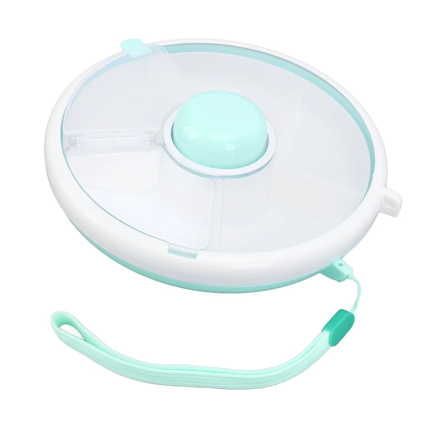 ZK30 360° Rotating Snack Container Large Capacity Sealing Kids Fruit Storage Box Bundle with Lid for Home Mint Green