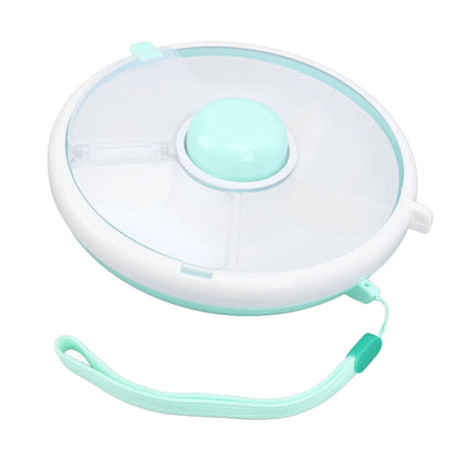 ZK30 360° Rotating Snack Container Large Capacity Sealing Kids Fruit Storage Box Bundle with Lid for Home Mint Green
