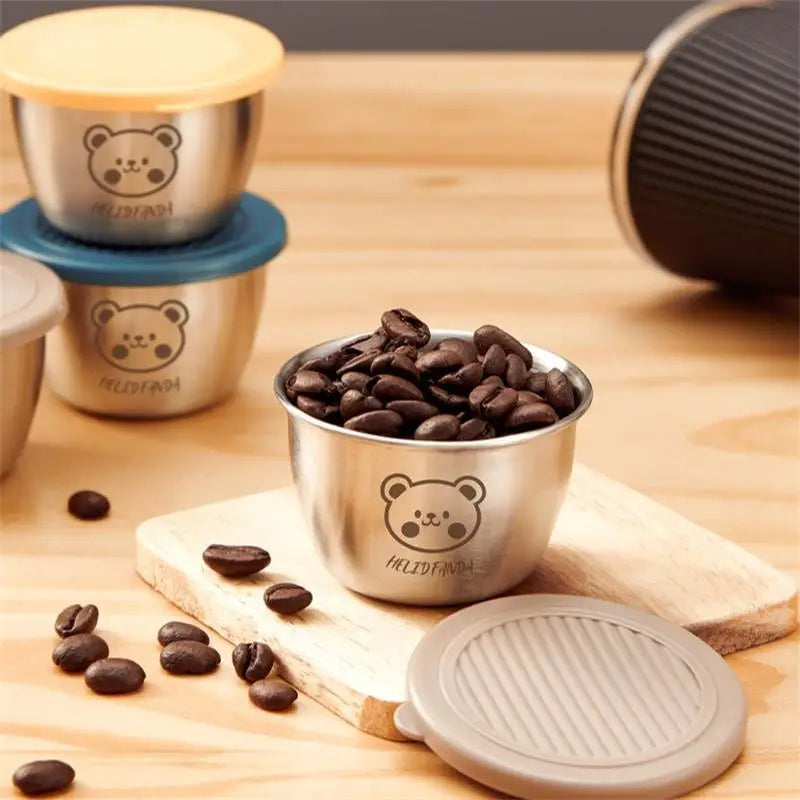 1pc Salad Dressing Container With Lid Reusable Stainless Steel Cup And Leakproof Silicone Lids For Lunch Box And Picnic