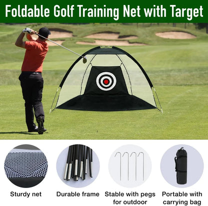 Golf Net with Practice Mat,Golf Hitting Aid Nets 6.56ft*4.59ft for Backyard Driving Chipping Training Swing,Gifts for Men Dad Him and Golfer