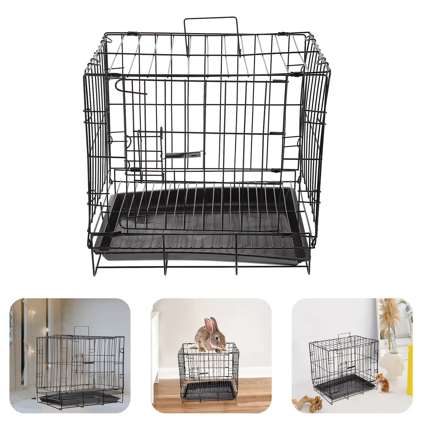 Dog Crate - Single Door Portable Puppy Dog Cage, Metal Wire Pet Kennel with Secure Lock, Leak-Proof Pan Tray, Foldable Design for Dogs Pets Indoor Training and Outdoor Travel