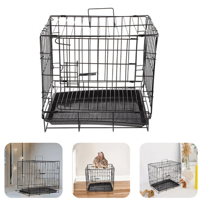 Dog Crate - Single Door Portable Puppy Dog Cage, Metal Wire Pet Kennel with Secure Lock, Leak-Proof Pan Tray, Foldable Design for Dogs Pets Indoor Training and Outdoor Travel
