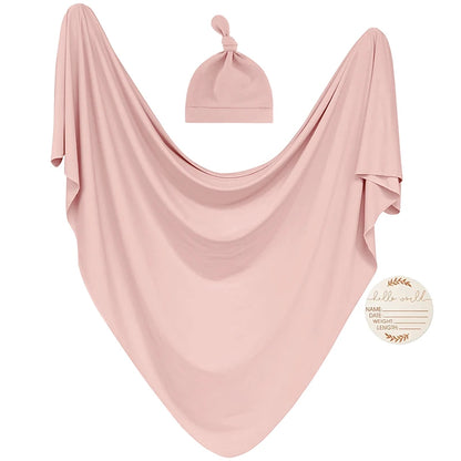 Swaddle Blanket with Hats Sleep Swaddle for Baby Boy Girl Newborn Sacks Soft Cotton Wearable