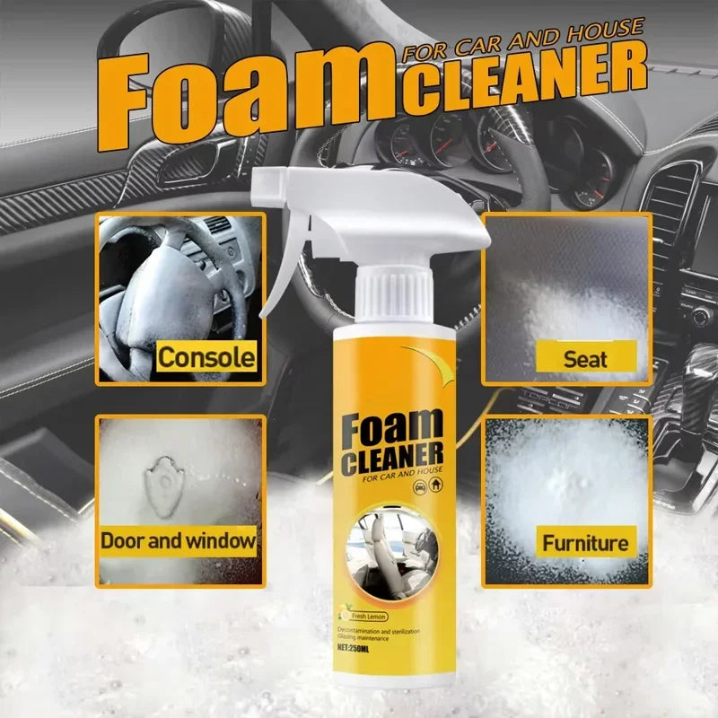 Multi-function Foam Cleaning Spray,suitable for Car Interior, Plastic Dashboard, Steering Wheel, Decontamination, Seat Cleaning