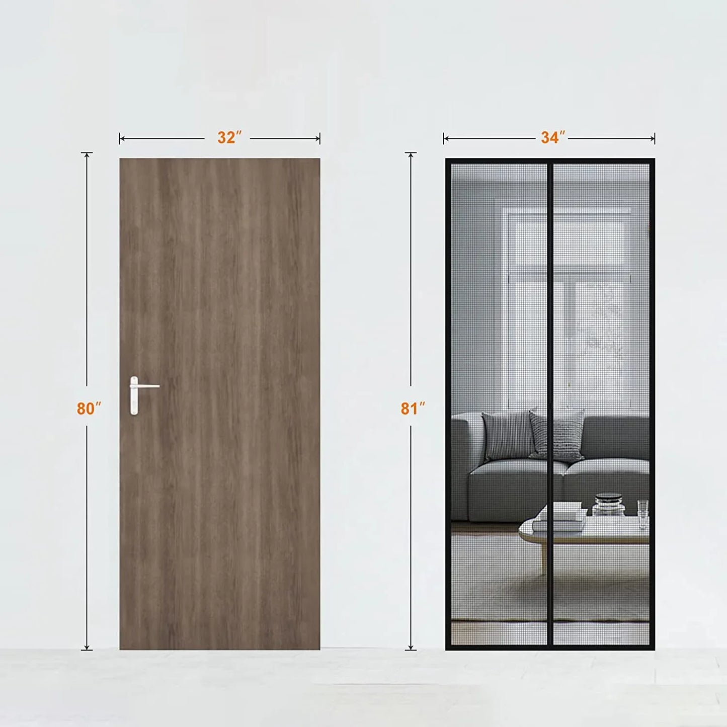 Magnetic Screen Door Fits Door Curtain Anti Mosquito Insect Fly Bug Automatic Closing Household Ventilation Door Curtain