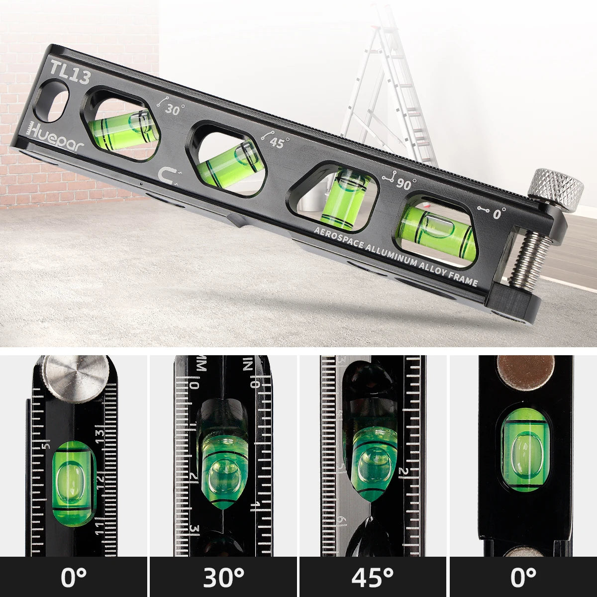 TL13 Magnetic Inclinometer 4 Bubbles Spirit Level Measuring Tool Standard Metric Rulers Horizon Vertical Laser Level Rule