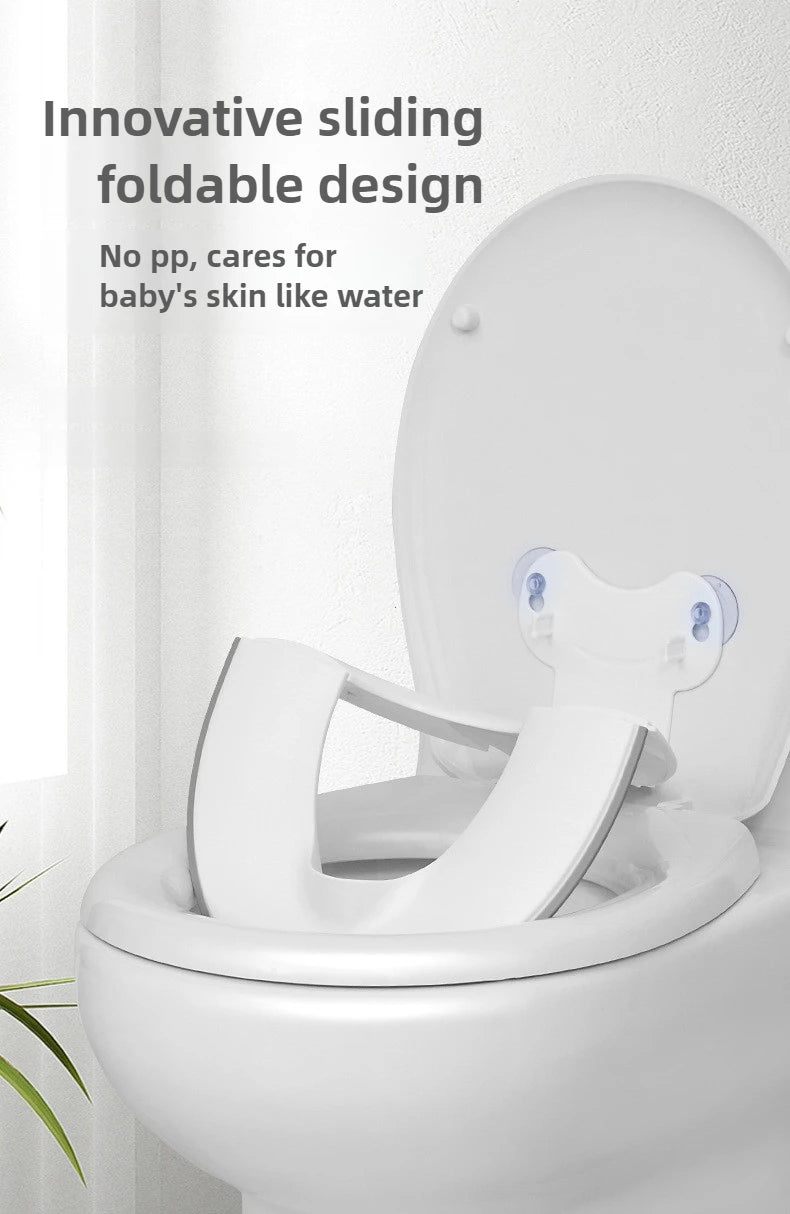 Foldable Toddler Toilet Seat, Portable Toilet Training Seats with Urine Barrier, Universal Family Toilet Seat with Suction Cups