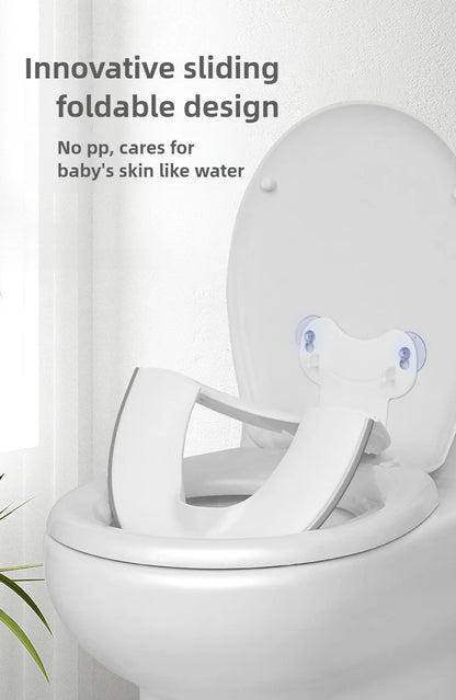 Foldable Toddler Toilet Seat, Portable Toilet Training Seats with Urine Barrier, Universal Family Toilet Seat with Suction Cups