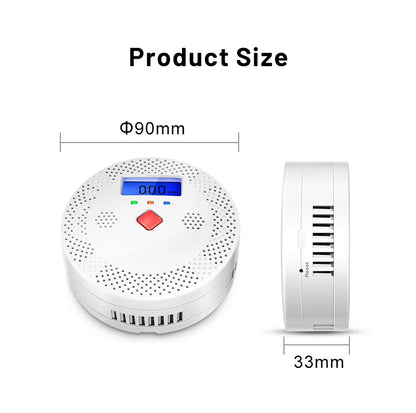 Tuya WiFi Smart Carbon Monoxide Detector Alarm 85dB Sound Warning LCD Digital Display Home Indoor CO Poisoning Siren