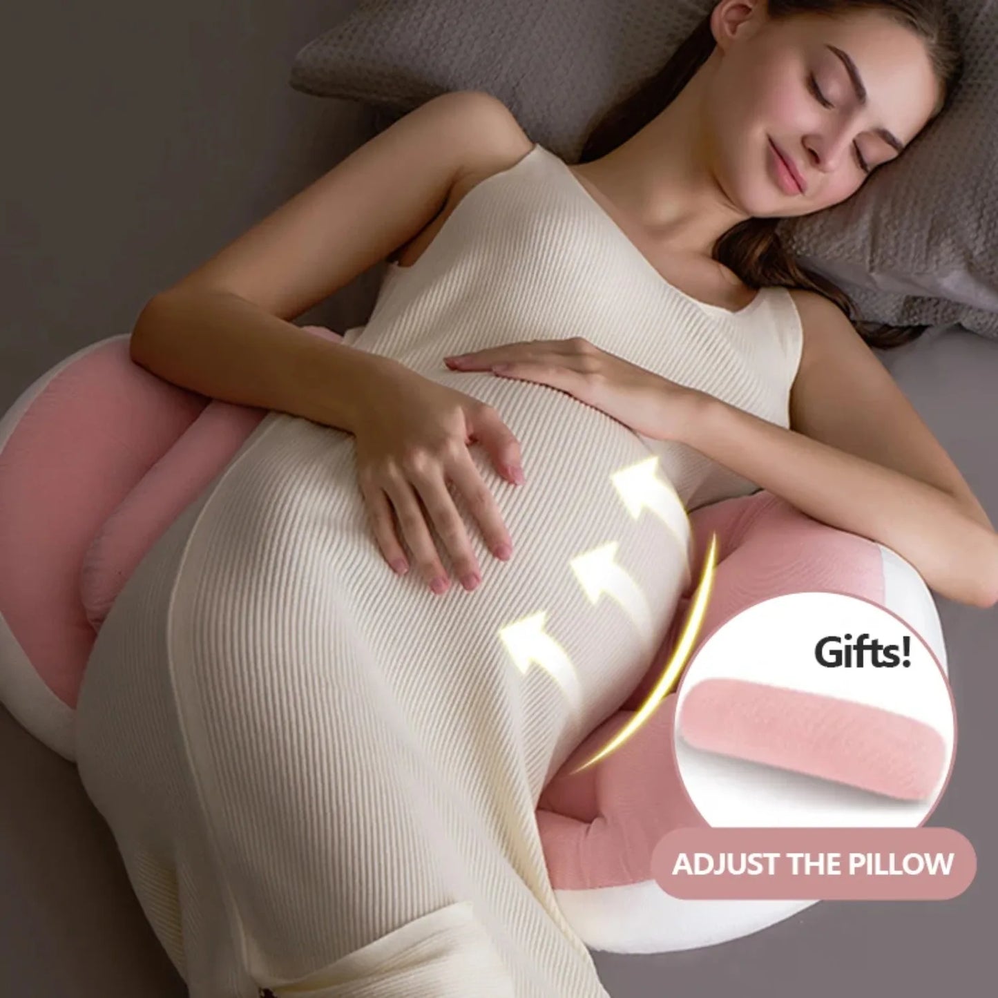 Ergonomic Pregnancy Pillow for Side Sleepers Pregnancy Support Cushion Waist Protection Relieve Abdominal Back Pressure