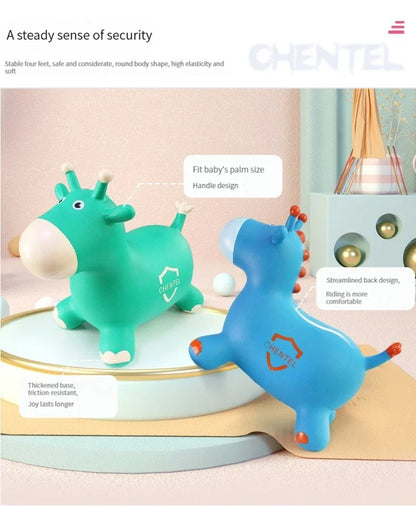 Kids Animal Inflatable Bouncy Horse Hopper Soft Vaulting Horse Bouncer PVC Jumping Leech Ride on Children Baby Play Toys