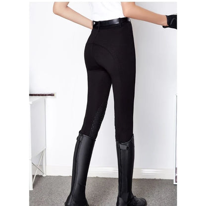 Summer Breathable Horse Riding Pants Adults High Waist Stretch Slim Fit Breeches Comfy Silicone Non-slip Tights Equestrian Pants