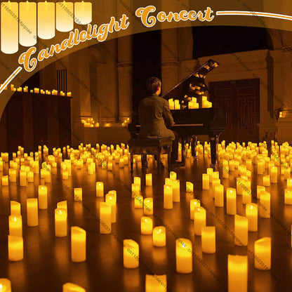 10-240pcs Battery Operated Flickering LED Pillar Candles with Remote and Timers Fake Flameless Candle for Wedding/Holiday Decor