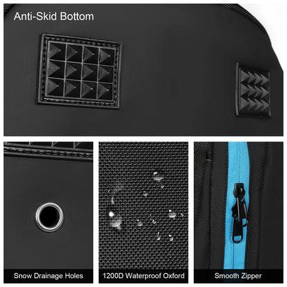 50L Ski Boot Bag with Rubberized Exterior/Waterproof Bottom for Skis, Snowboard, Ski Helmet, Accessories