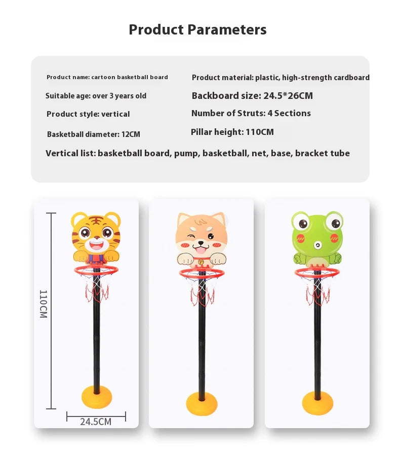 Children's Version Vertical Adjustable Lifting Basketball Rack Outdoor Home Indoor Sports Crtoon Rebound Parent-child Interacti