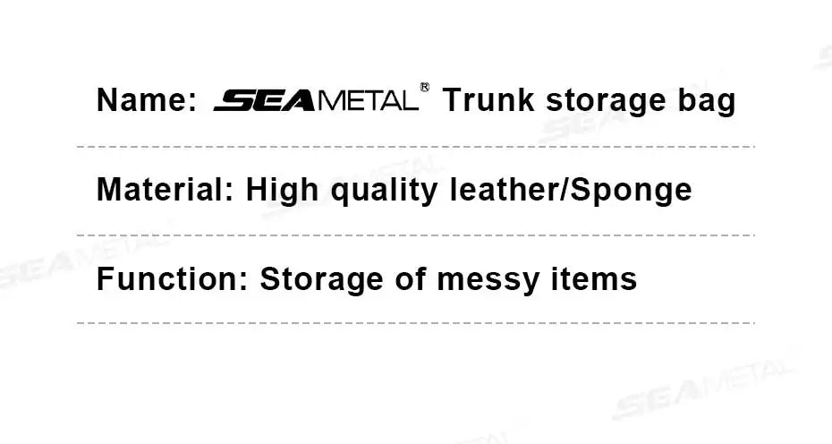 SEAMETAL Leatherette Car Trunk Organizer Large Capacity Seat Back Storage Bag with 4 Pockets Multifunction Use for Car Trunk SUV