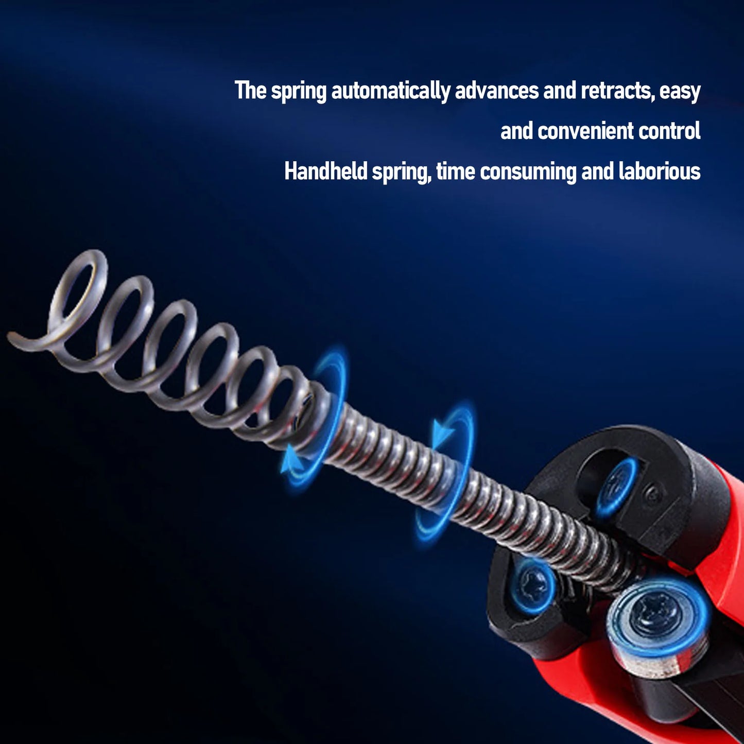 Drain Snake, 25ft Flexible Steel Drain Auger With Drill Adapter Drain Clog Remover Efficient Versatile Drain Snake 65 Manganese Steel Spring Flexible Manual or Drill Powered for Kitchens