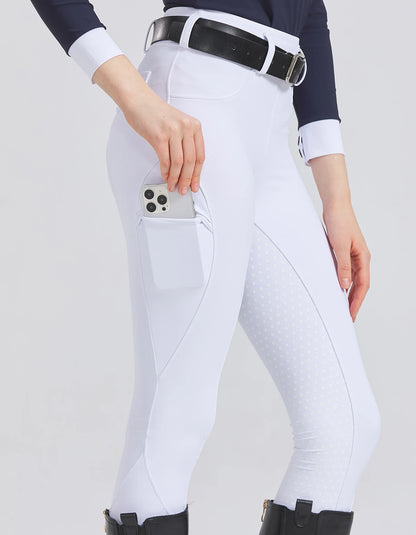 Professional equestrian pants full silicone quick-dry elastic tight equestrian sports pants anti-slip riding pants thick wear-re