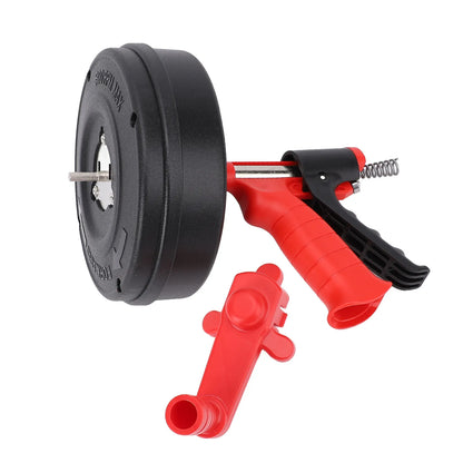 Drain Snake, 25ft Flexible Steel Drain Auger With Drill Adapter Drain Clog Remover Efficient Versatile Drain Snake 65 Manganese Steel Spring Flexible Manual or Drill Powered for Kitchens