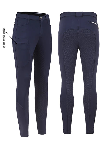Professional Men's Equestrian Pants Full Silicone Anti-Slip Horse Riding Sports Pants Elastic Quick-Dry Horseback Riding Pants M