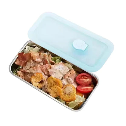 Stainless Steel Snack Containers Double Compartment Reusable Snack Containers Leak-proof Lunch Boxes For Outdoor Camping Picnic