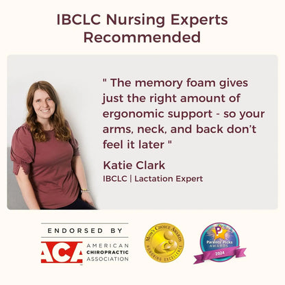 Nursing Pillow Enhanced Ergonomics Essential Breastfeeding Pillow Support For Mom & Baby W/ Convenient Side Pocket, Double Straps & slipcover