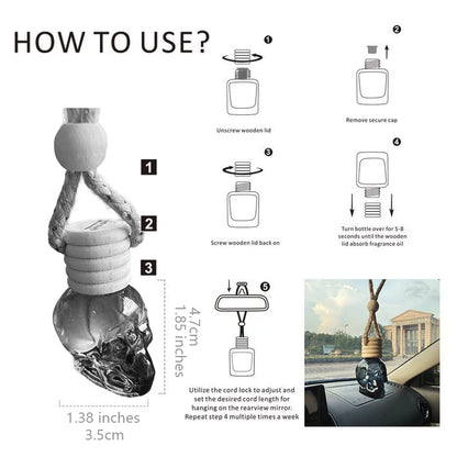 Little Kaizi *Skull Shape *Scented Car Air Freshener - Long-Lasting Car Diffuser - Lasts 60+ Days-A scent that men and tough guy