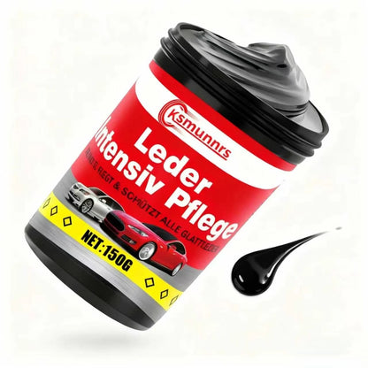 Ksmunnrs 150g Leder Intensiv Pflege - Luxury Car Leather Care Paste, Deep Nourish & Protect Glossy Leather, Auto Interior Leathe