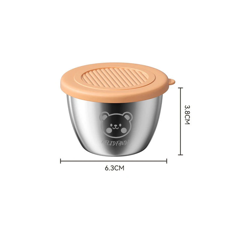 1pc Salad Dressing Container With Lid Reusable Stainless Steel Cup And Leakproof Silicone Lids For Lunch Box And Picnic
