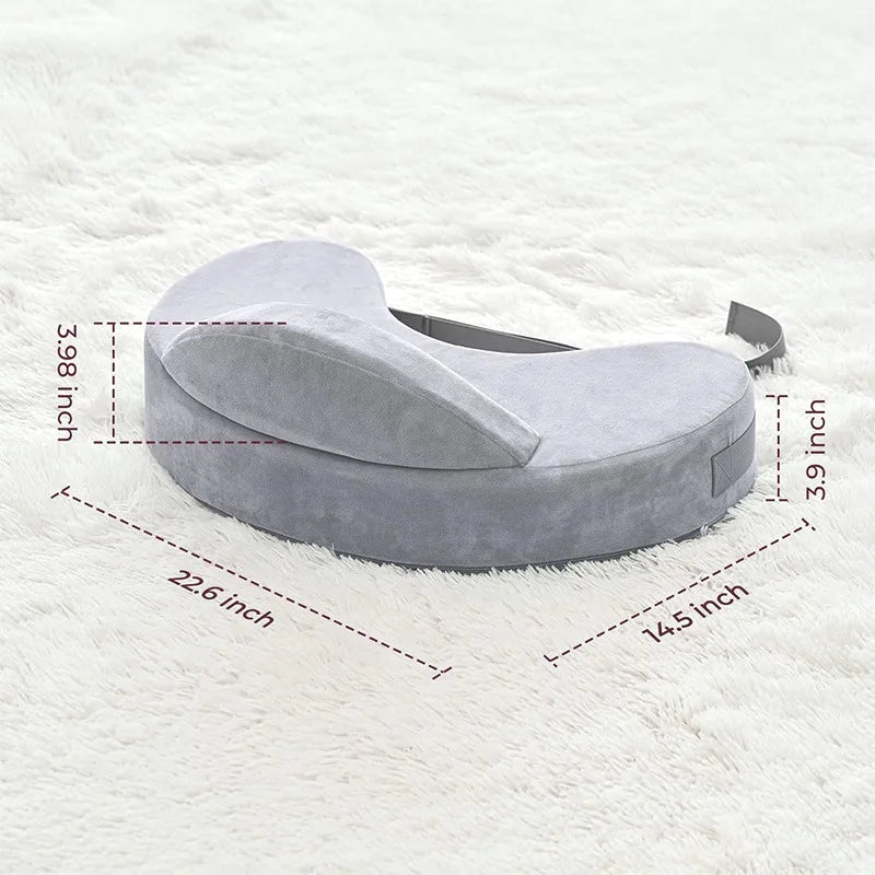 Nursing Pillow Enhanced Ergonomics Essential Breastfeeding Pillow Support For Mom & Baby W/ Convenient Side Pocket, Double Straps & slipcover
