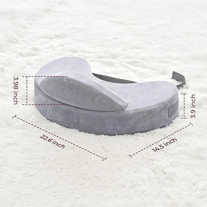 Nursing Pillow Enhanced Ergonomics Essential Breastfeeding Pillow Support For Mom & Baby W/ Convenient Side Pocket, Double Straps & slipcover