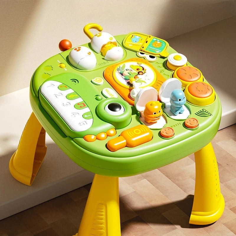 Montessori Educational Activity Table Toy for Babies, Sensory Learning with Lights Music Sound, Early Development Toys for Kids