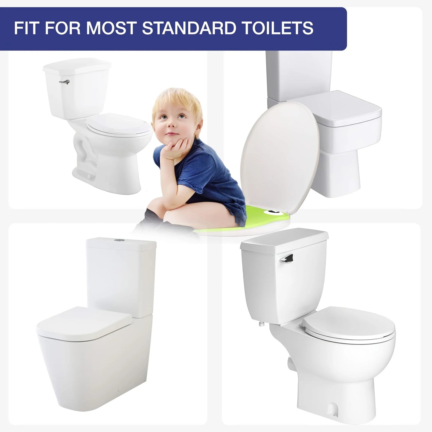 Baby Travel Folding Potty Seat, Portable Large Potty Training Pad, Non Slip Silicone Toilet Seat Cover for Kids Boys & Girls