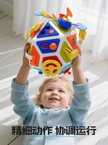 Montessori Baby Busy Board Cube Sensory Toys Toddler Educational Travel Lock Box Fine Motor Skill Learning Activity Toy