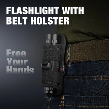 Tactical Flashlight 1200 High Lumen Duty Belt Flashlight for Law Enforcement, Premium Police Flashlight with Holster for Duty Belt,led Flashlight Gifts