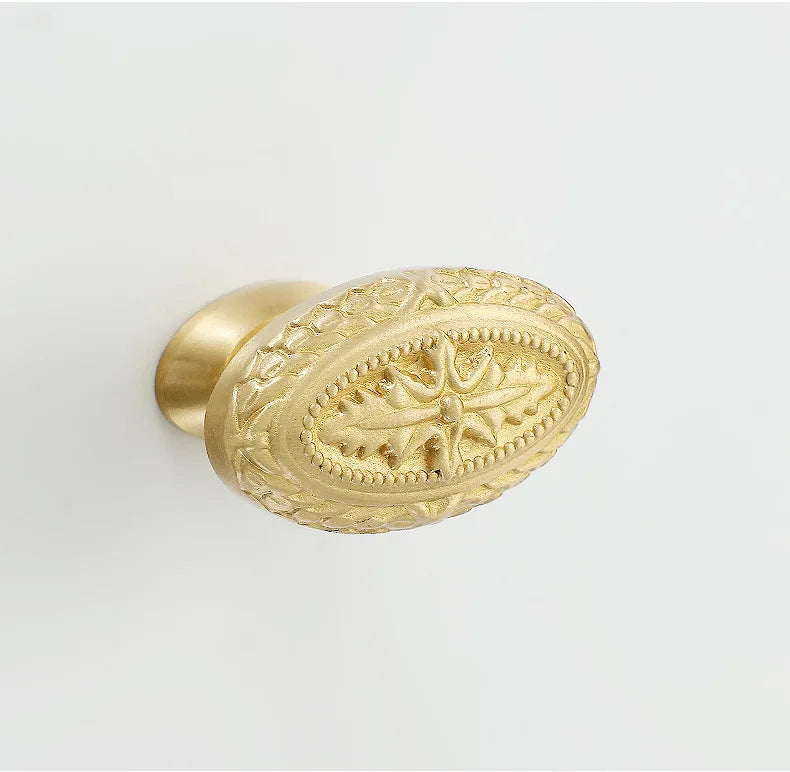 Cabinet Handles Brushed Brass Kitchen Knobs European style minimalist solid brass cabinet DIY pull handle classical luxury drawer gold knob cabinet door long handle