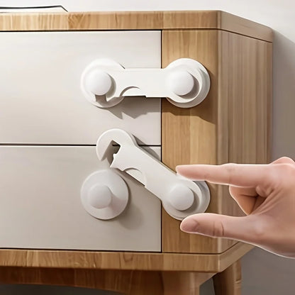 10pcs Baby Safe Straps Baby Safety Lock Drawer Child Safety Cabinet Locks Adhesive Cabinet Drawer Door Latches