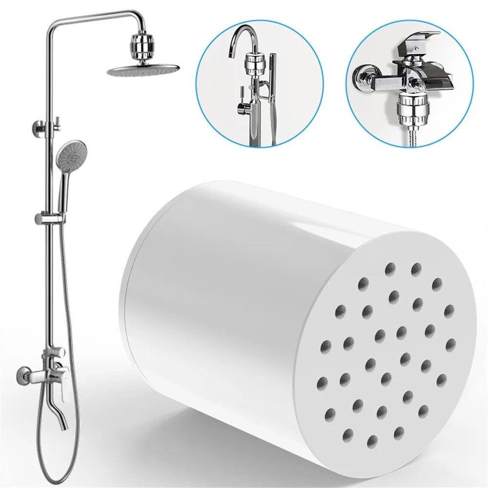 Shower Filter Replacement Cartridge for Hard Water, Universally Compatible with Any Similar Design, Shower Water Softener with High Output