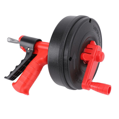Drain Snake, 25ft Flexible Steel Drain Auger With Drill Adapter Drain Clog Remover Efficient Versatile Drain Snake 65 Manganese Steel Spring Flexible Manual or Drill Powered for Kitchens